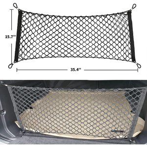 Vehicle Cargo Net, Double-Layer, Adjustable, Car Trunk Rear